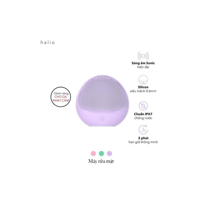 Máy Rửa Mặt Halio Dành Cho Da Nhạy Cảm Màu Tím Nhạt - Ảnh 3
